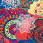 Cushion Cover Embroidery with Digital Print Abstract Bohemian Multi - 16" x 16"