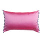 Cushion Cover Embroidered with Pom Pom Pink - 12" x 20"