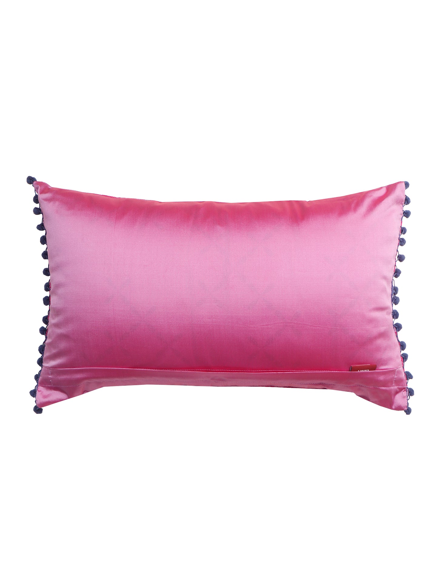 Cushion Cover Embroidered with Pom Pom Pink - 12" x 20"