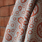 Fabric Cotton Blend Block Printed Beige Orange 54"