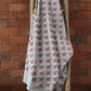Fabric Cotton Blend Block Printed Beige Rust 54"