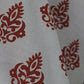 Fabric Cotton Blend Block Printed Beige Rust 54"