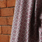 Fabric Cotton Blend Block Printed Beige Maroon 54"