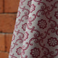 Fabric Cotton Blend Block Printed Beige Maroon 54"