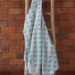 Fabric Cotton Blend Block Printed Grey Blue 54"