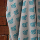 Fabric Cotton Blend Block Printed Grey Blue 54"