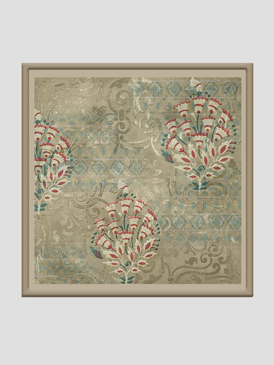 Printed Pastel Wall Art with Hand Embroidery 24" X 24"