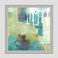 Abstract Medley of Colors Shades of Blue & Green Printed Wall Art with Hand Embroidery 24" X 24"
