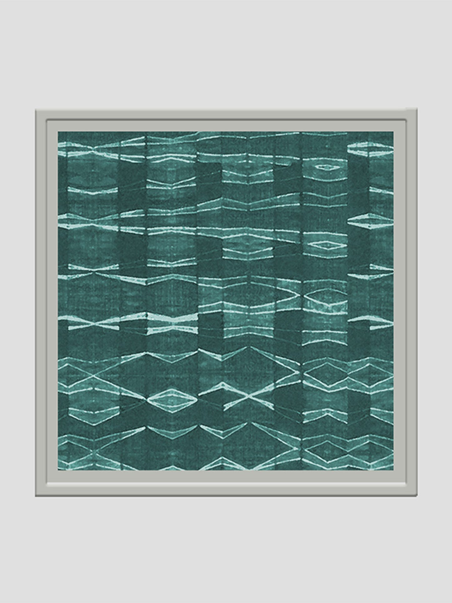 Abstract Printed Wall Art with Hand Embroidery 24" X 24"