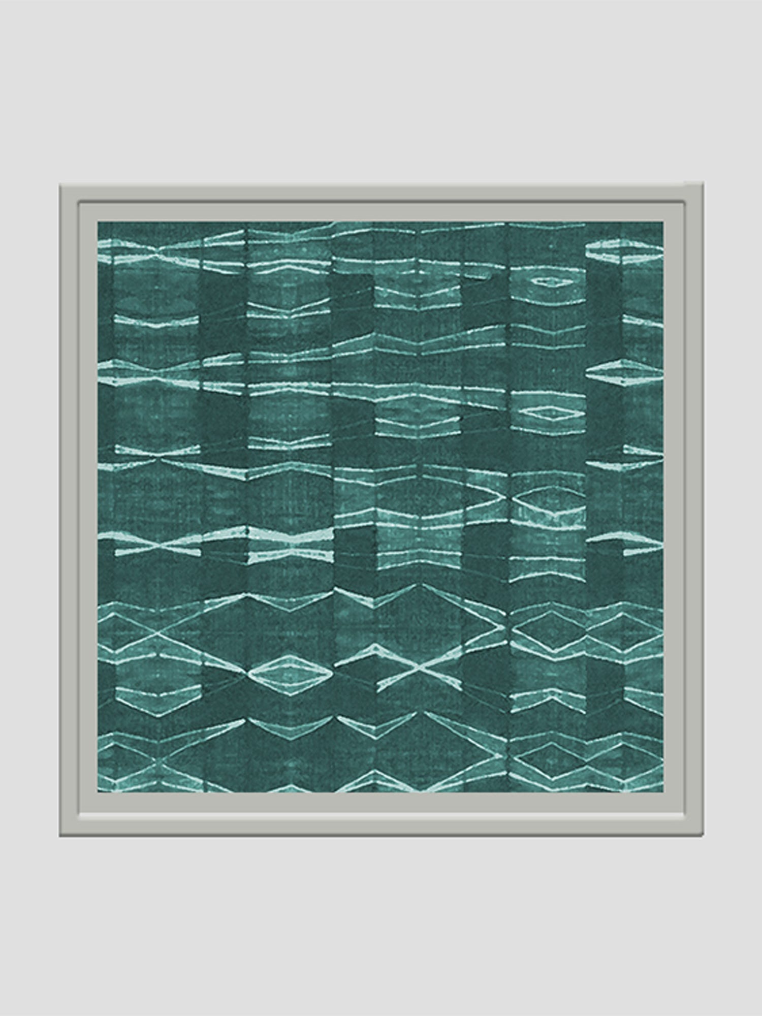 Abstract Printed Wall Art with Hand Embroidery 24" X 24"