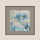 Aqua Floral Printed and Hand Embroidered Wall Art 16" X 16"