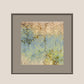 Abstract Floral Aqua Printed and Hand Embroidered Wall Art 16" X 16"