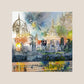 Iconic Bombay Nostalgia Printed and Hand Embroidered Wall Art 16" X 16"