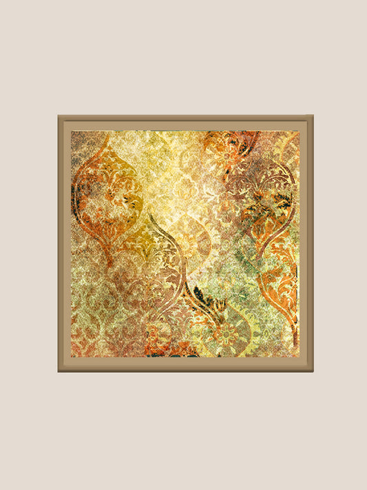 Abstract Traditional Motifs in Pop Colors Wall Art 16" X 16"