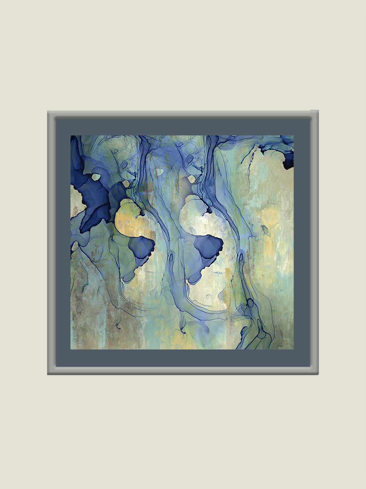 Cerulean Abstract Printed Wall Art 24" X 24"