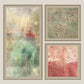 Wall Art Cluster Canvas Contemporary Ornate - 24"X 48"; 24"X 24"; 24"X 24"