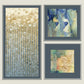 Wall Art Cluster Canvas Cerulean Streams - 24"X 48"; 24"X 24"; 24"X 24"