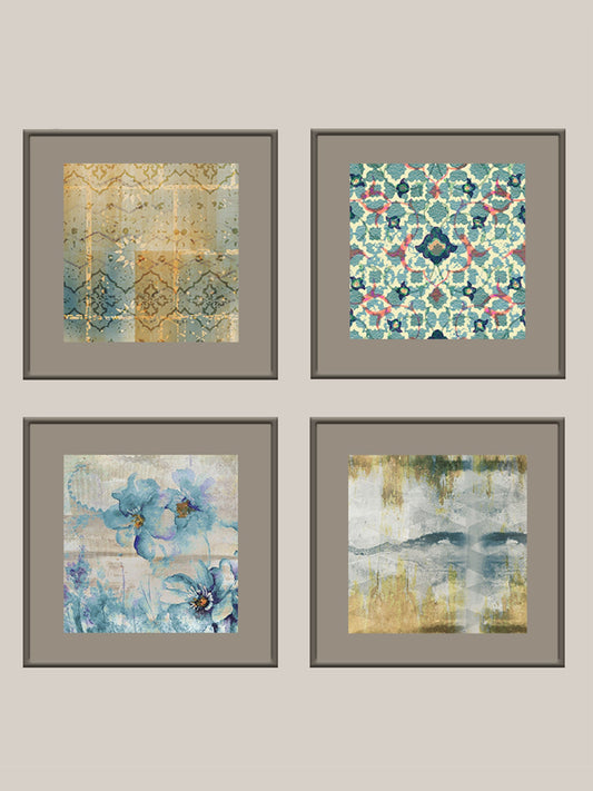 Wall Art Cluster Canvas Free Flowing Florals - 16" X 16"