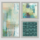 Wall Art Cluster Canvas Abstract Harmony Highlighted with hand embroidery - 24"X 48"; 24"X 24"; 24"X 24"
