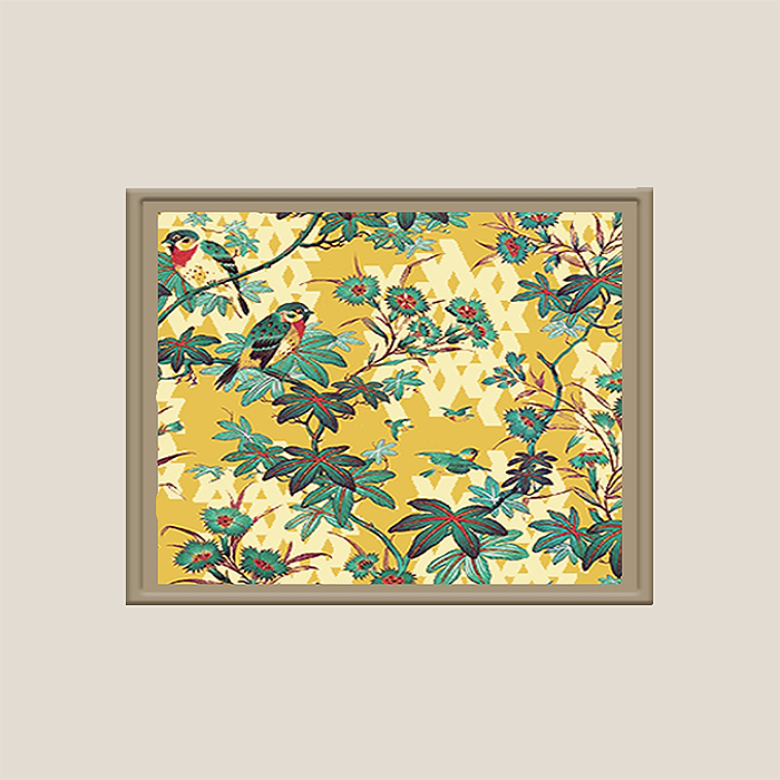 Wall Art Cluster Canvas Mixed Tone Florals Highlighted with hand embroidery - 16" X 16"