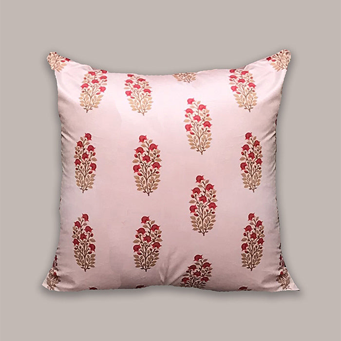 Printed Cushion Cover Velvet Floral Peach - 20" X 20"
