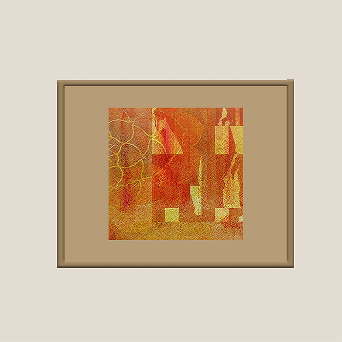 Wall Art Cluster Canvas Orange Blossoms - 16" X 16"