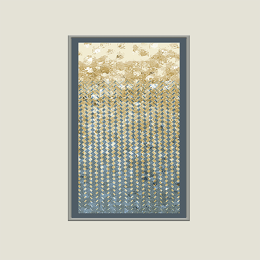 Wall Art Cluster Canvas Cerulean Streams Highlighted with Hand Embroidery