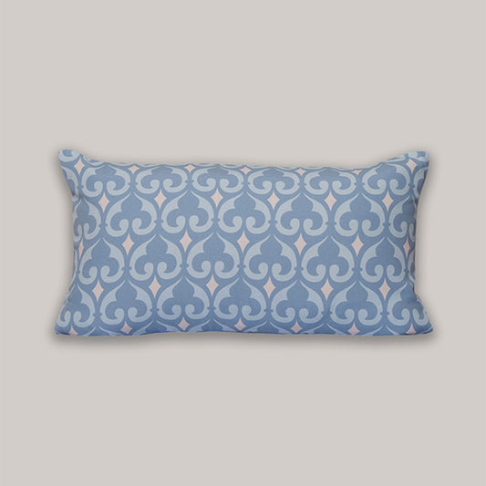 Printed Cushion Cover Cotton Blue - 12" X 22"
