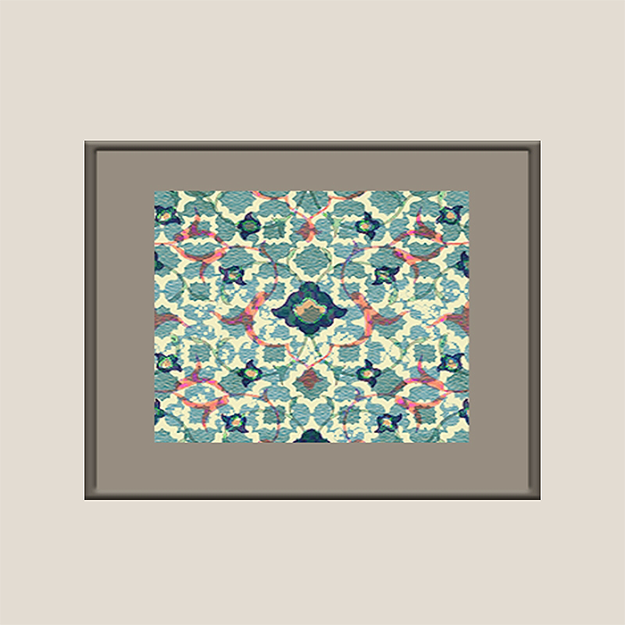 Wall Art Cluster Canvas Free Flowing Florals Highlighted with hand embroidery