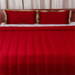 Quilt with 2 Pillow Shams Cotton Reversible Red and Green - (90" X 108" ; Pillow - 17" X 27")