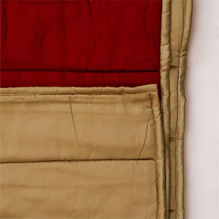 Quilt with 2 Pillow Shams Cotton Reversible Red and Green - (90" X 108" ; Pillow - 17" X 27")