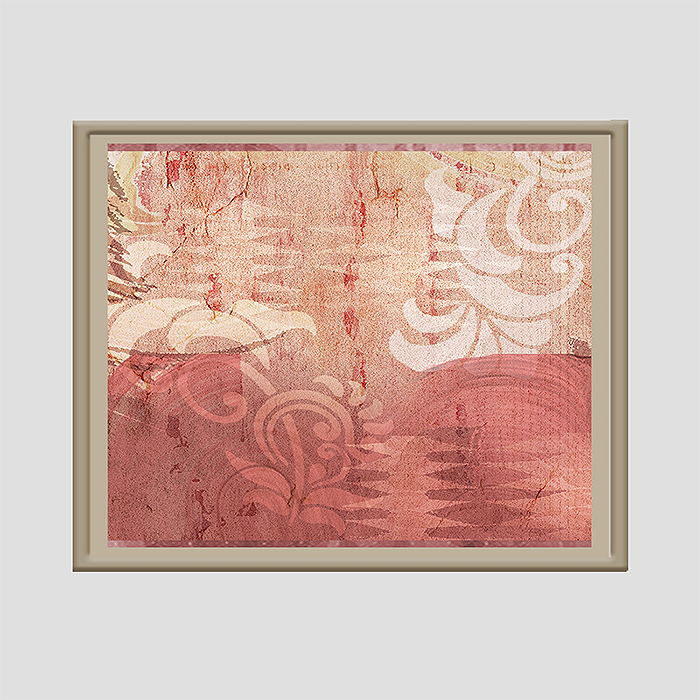 Shades of Pink Printed Wall Art with Hand Embroidery 24" X 24"