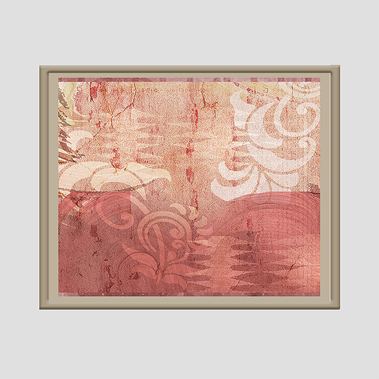 Shades of Pink Printed Wall Art with Hand Embroidery 24" X 24"