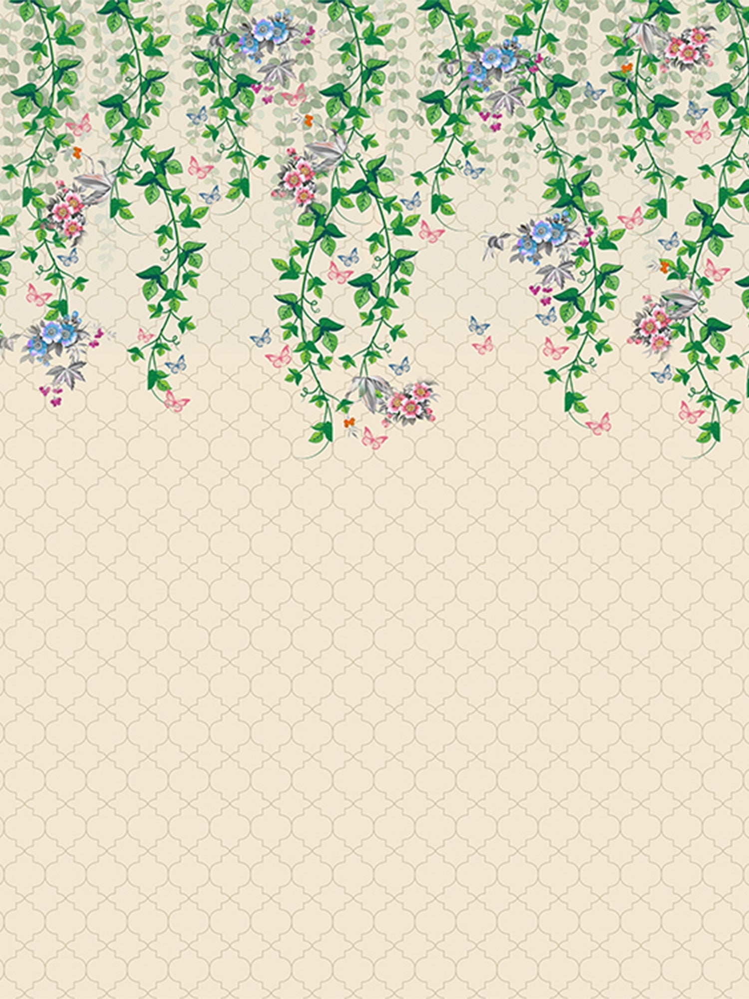 Wallpaper Non Woven/Canvas - Vines of Spring (1 sqft)