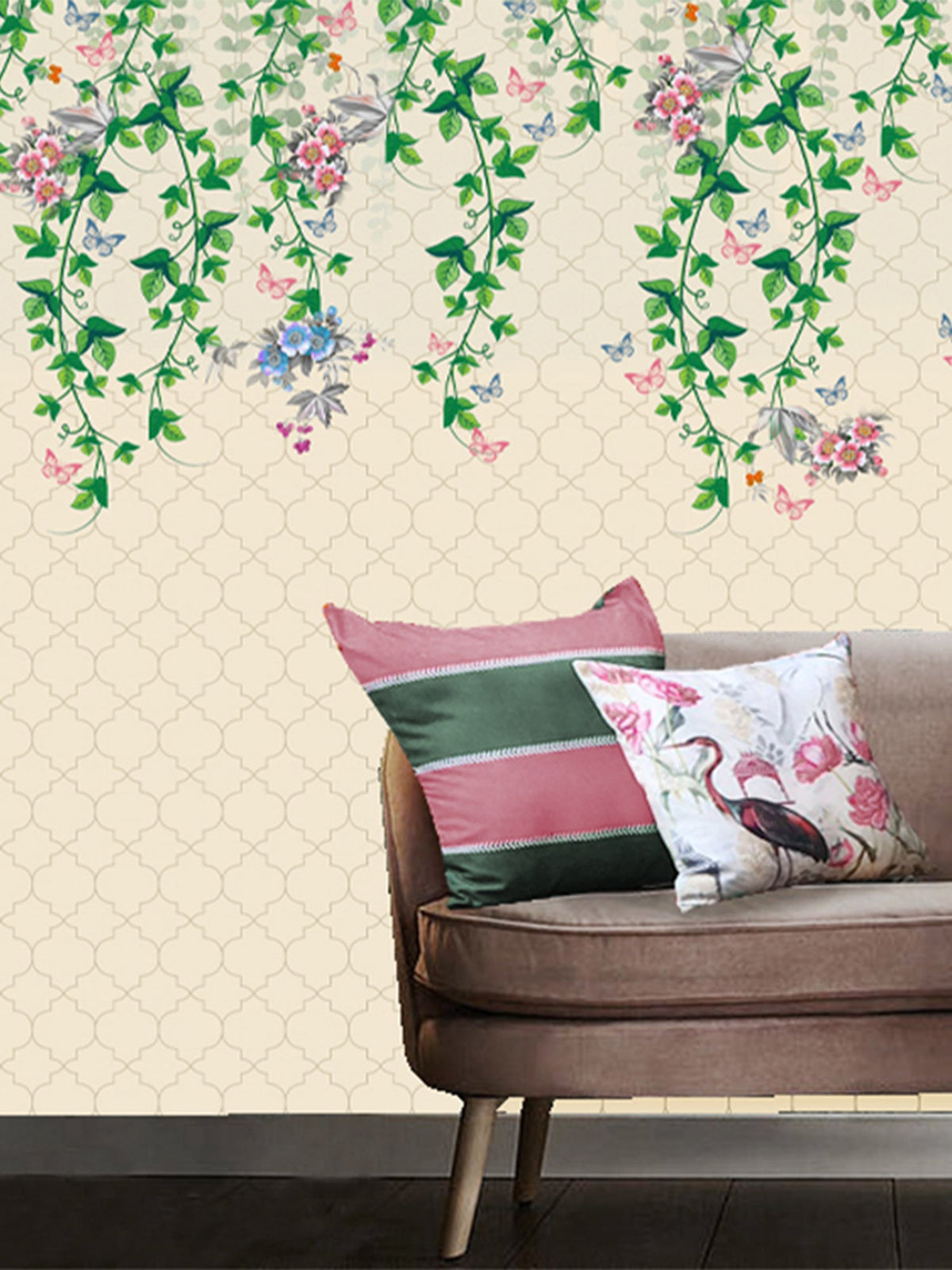 Spring Vines Background Wallpaper Non Woven/Canvas - Vines of Spring (1 sqft) – Zeba World