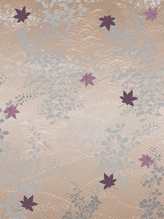 Wallpaper Non Woven/Canvas - Floating Maple Leaves (1 sqft)