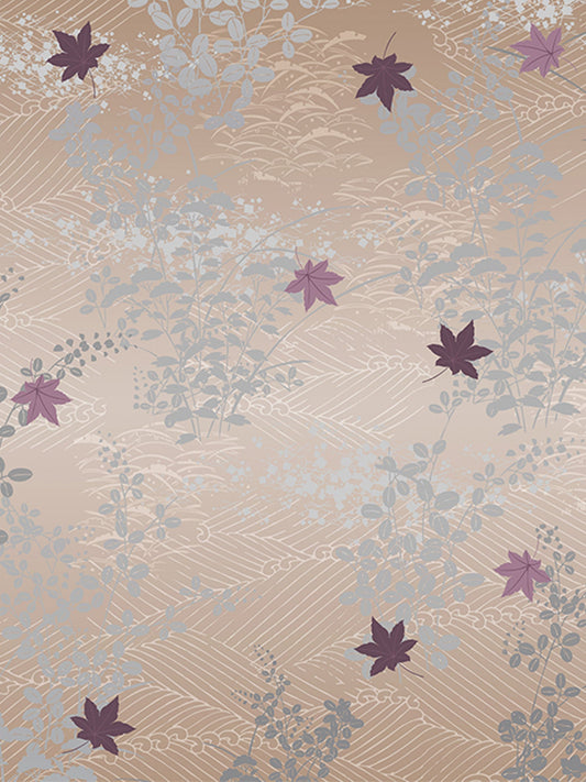 Wallpaper Non Woven/Canvas - Floating Maple Leaves